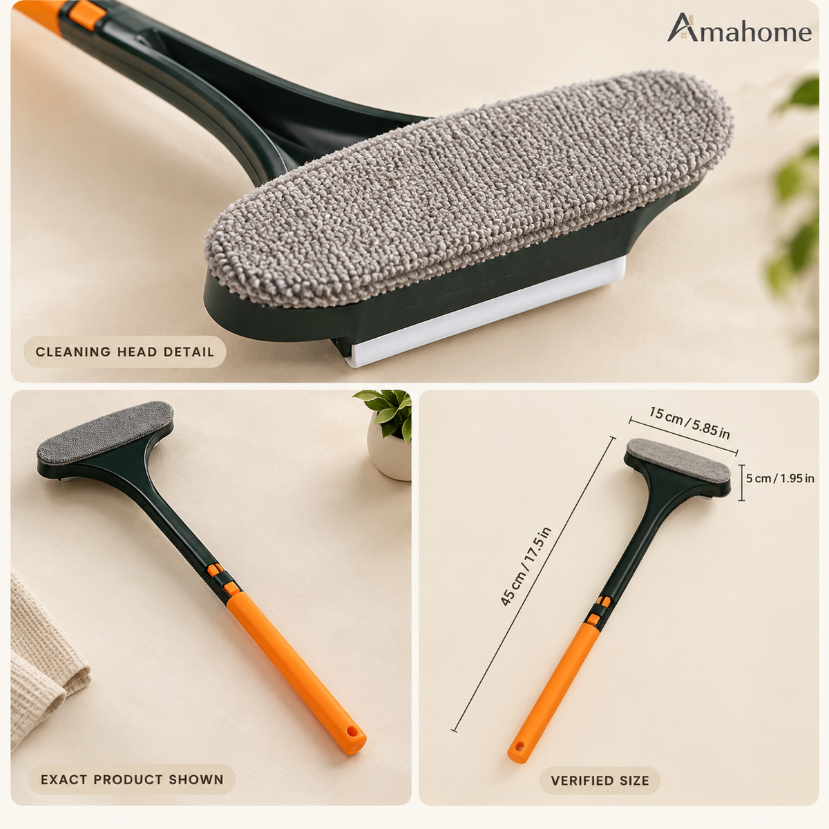 2-in-1 Window Squeegee & Scrubber Cleaning Tool – 45cm
