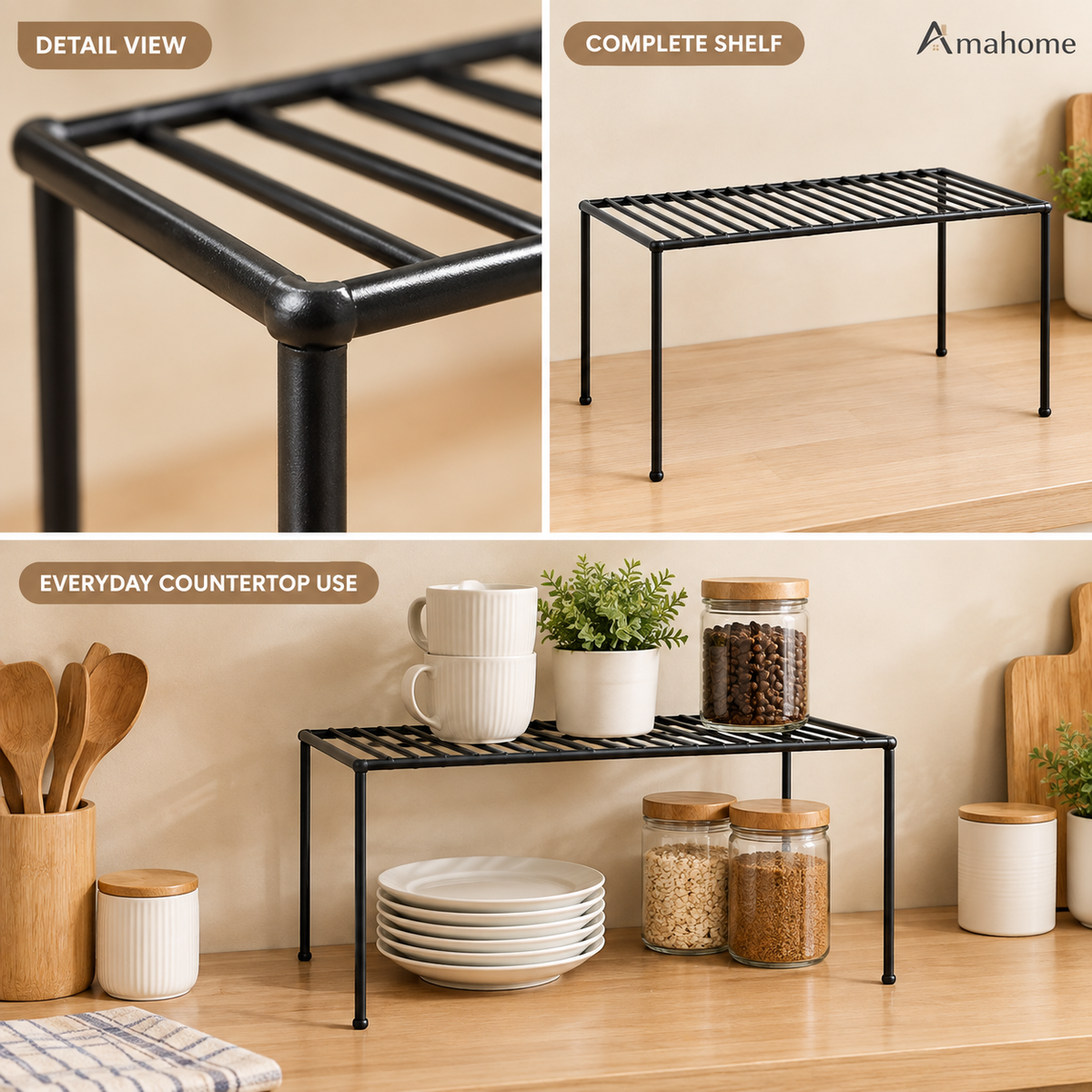 2-Tier Kitchen Storage Shelf – Space-Saving Countertop Organizer