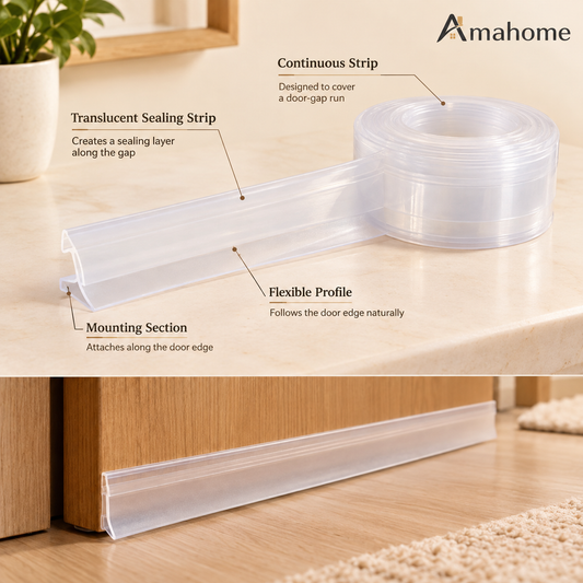 5M Silicone Door Gap Sealer Tape for Drafts, Dust & Pest Control