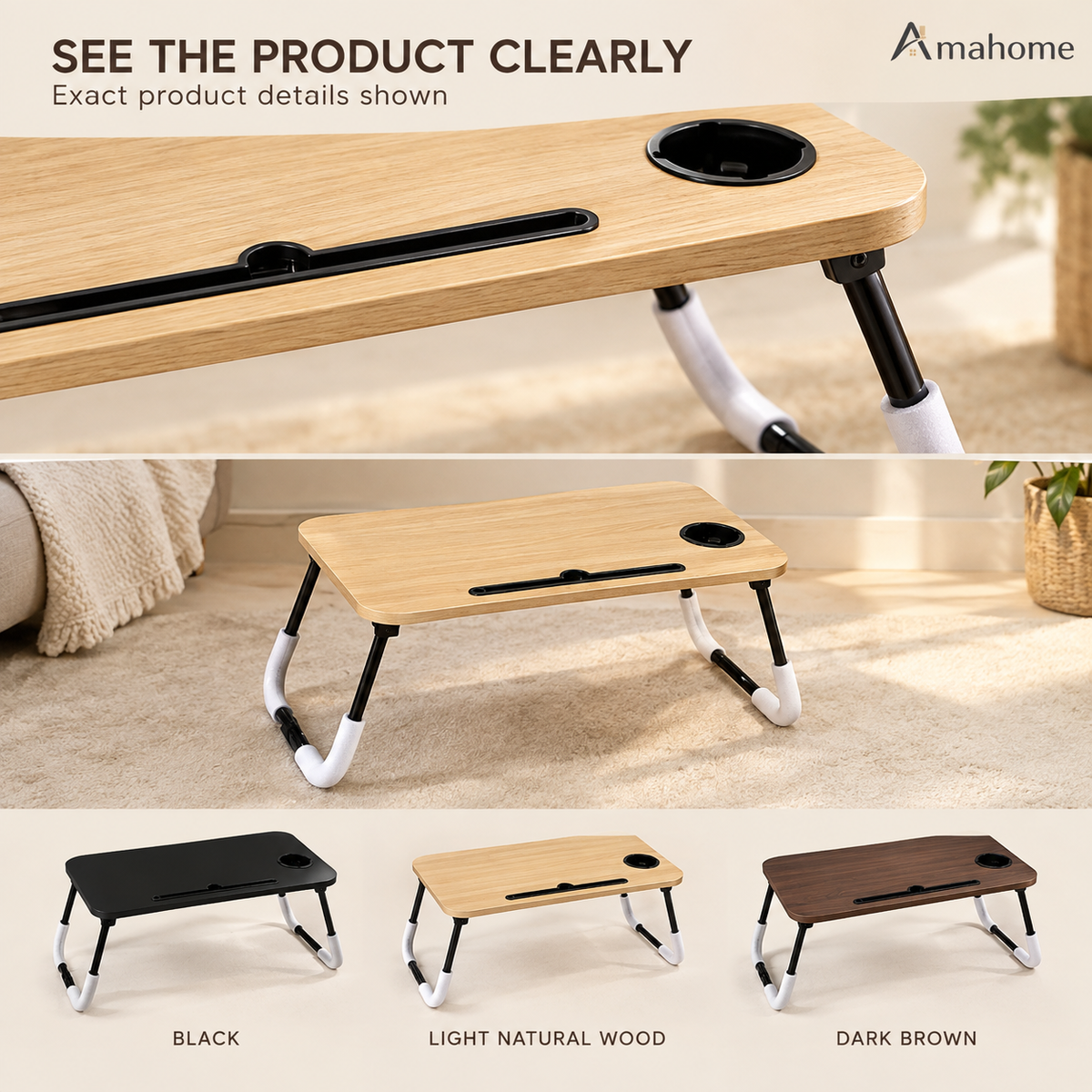 Foldable Laptop & Bed Table – Portable Folding Table