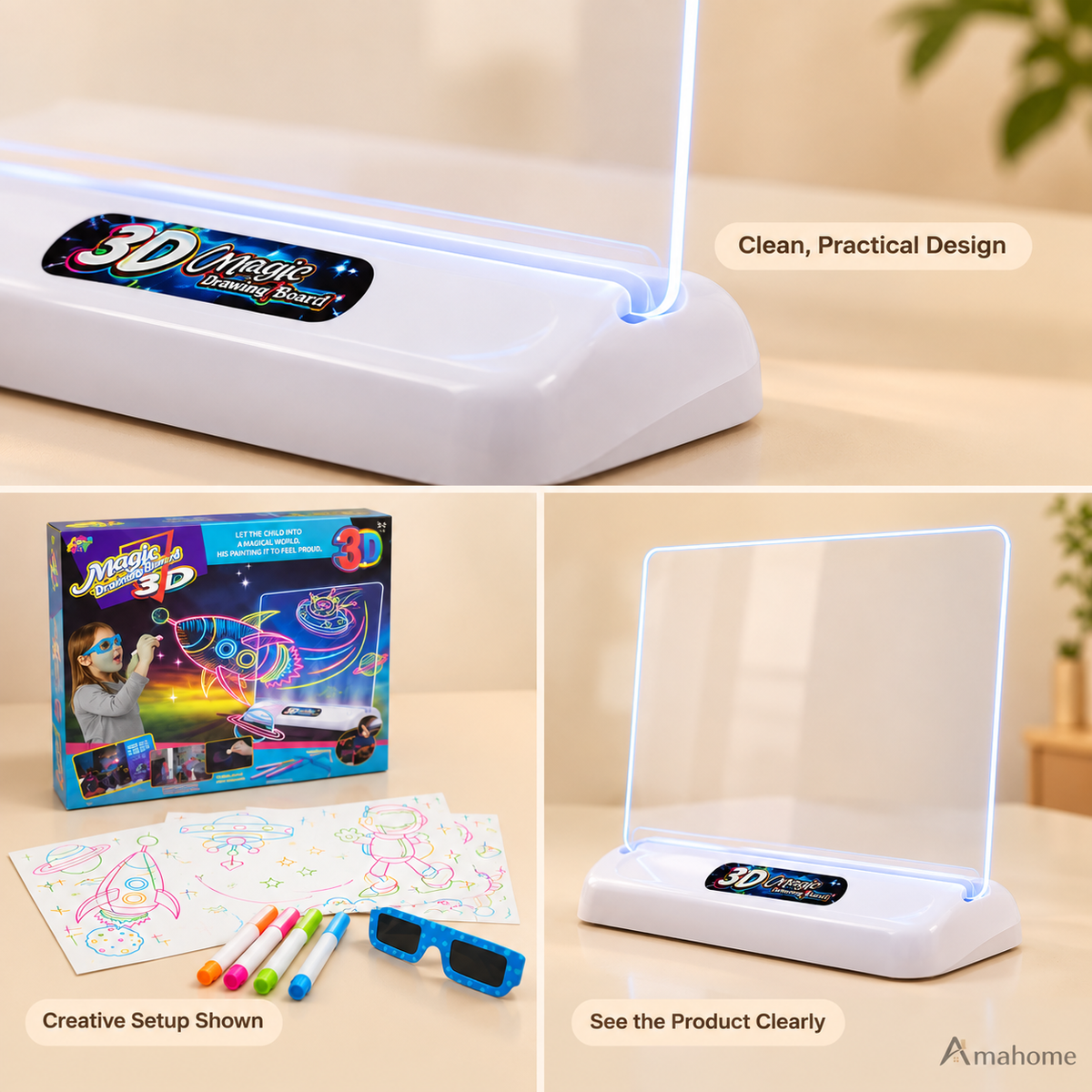 3D Magic Magic Drawing Board with LED Light