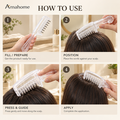 Liquid Dispensing Hair Comb – Scalp Oil Applicator & Hair Serum Distribution Comb