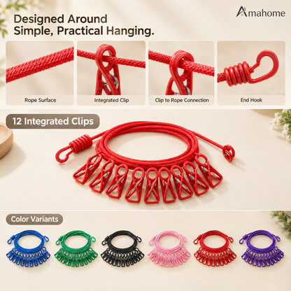 Premium 20-Clips Clothes Drying Hanger – Compact Laundry Drying Rack