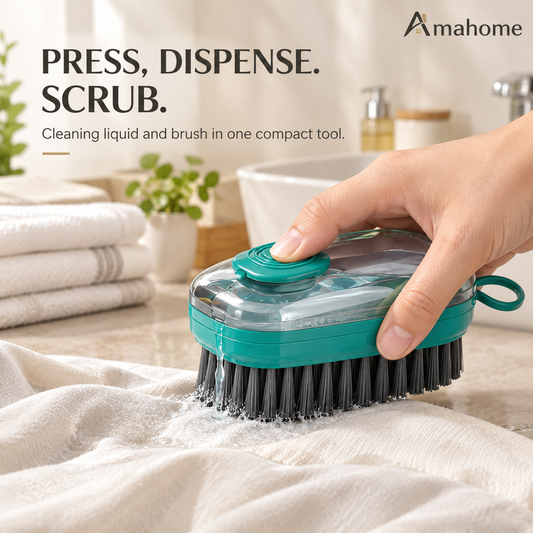Liquid-Dispensing Cleaning Brush – Teal Scrubbing Brush