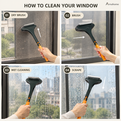 2-in-1 Window Squeegee & Scrubber Cleaning Tool – 45cm