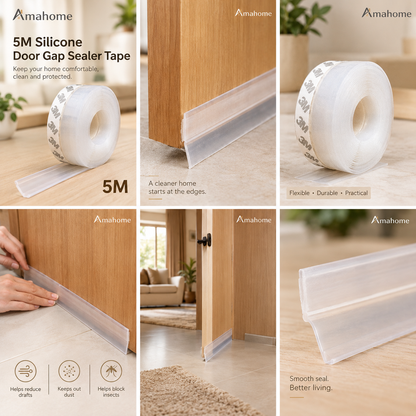 5M Silicone Door Gap Sealer Tape for Drafts, Dust & Pest Control