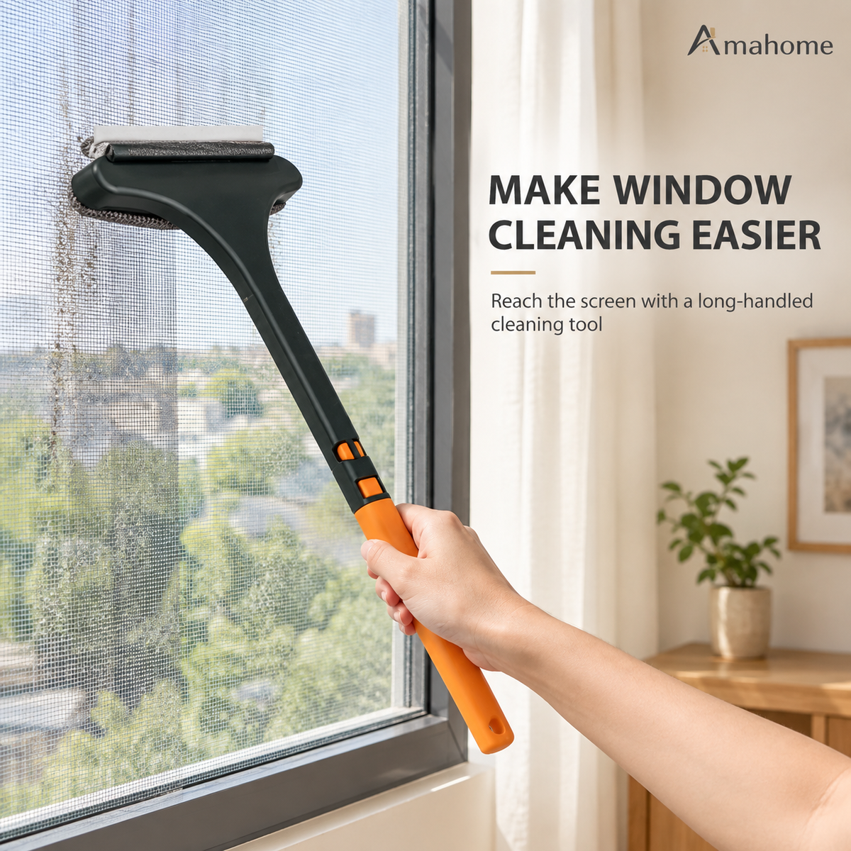 2-in-1 Window Squeegee & Scrubber Cleaning Tool – 45cm