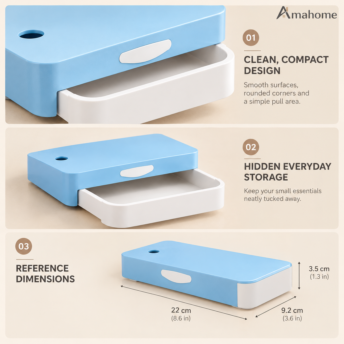 Under Desk Sliding Drawer Organizer – Hidden Storage Box