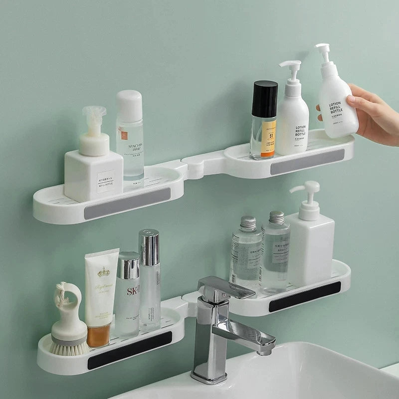 Rotatable Bathroom Corner Shelf Wall-mounted