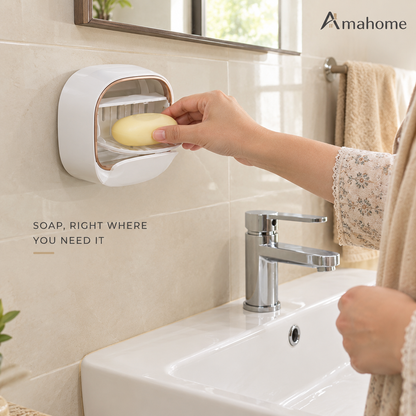 Wall-Mounted Soap Holder – Space Saving Bathroom Organizer