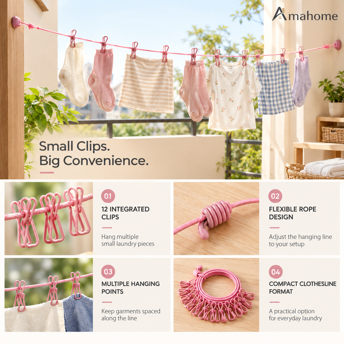 Premium 20-Clips Clothes Drying Hanger – Compact Laundry Drying Rack