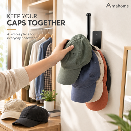 Wall-Mounted Cap Organizer – Space-Saving Hat Storage Rack