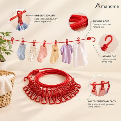 Premium 20-Clips Clothes Drying Hanger – Compact Laundry Drying Rack