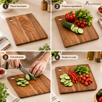 Premium Wooden Chopping Board – Natural Wood Kitchen Cutting Board