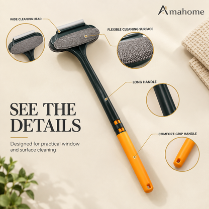 2-in-1 Window Squeegee & Scrubber Cleaning Tool – 45cm