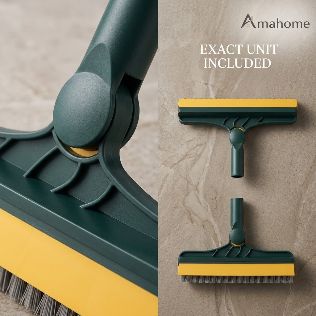 3-in-1 Magic Floor Scrub Brush – 180° Rotating Cleaning Brush with Squeegee & Long Handle