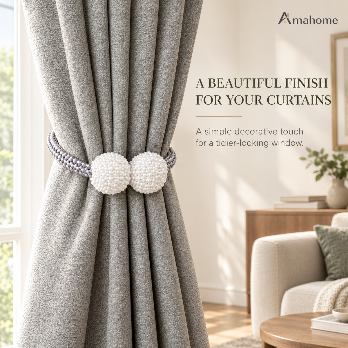 Decorative Beaded Curtain Tiebacks – Braided Rope Curtain Holdbacks