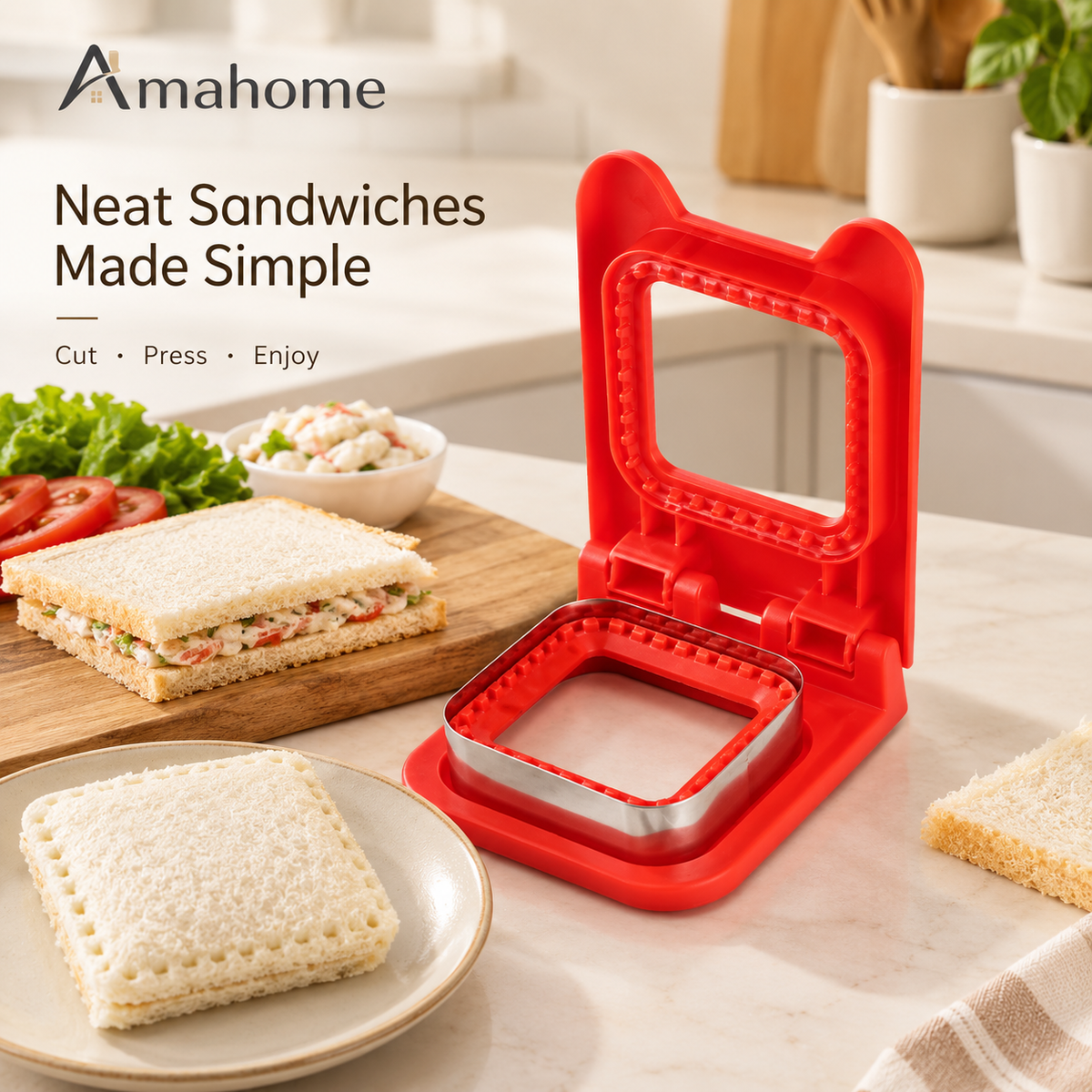Sandwich Cutter & Sealer – Bread Pocket Maker & Sandwich Press Mold