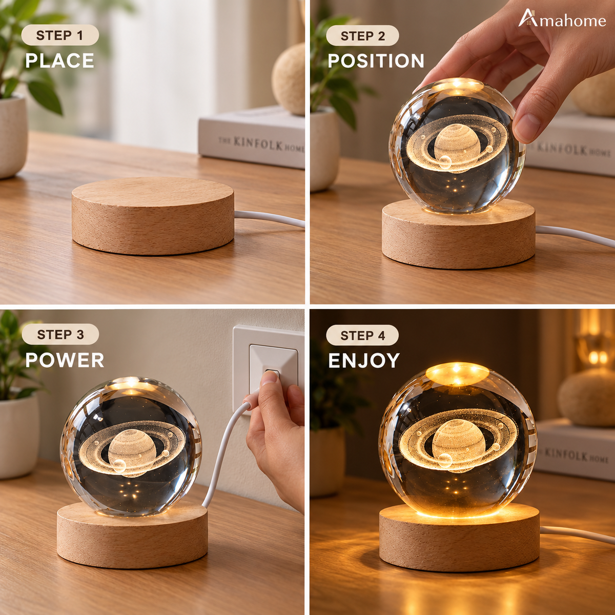 Celestial Crystal Planet Lamp – Premium LED Night Light