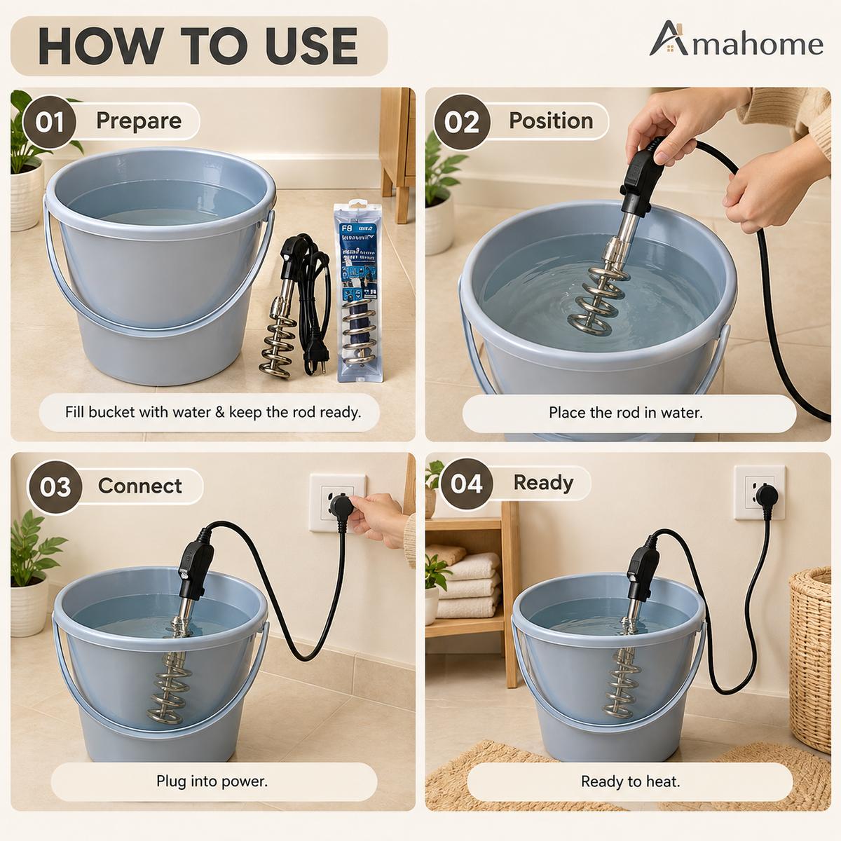 F8 Water Boiling Rod – Electric Immersion Water Heater
