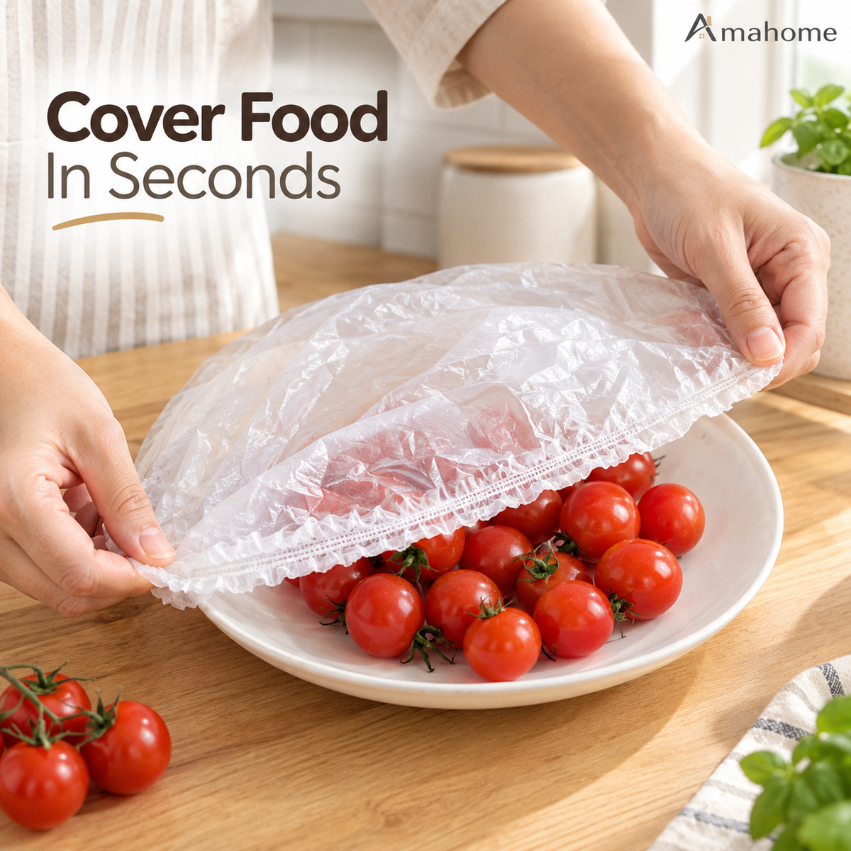 Flexible Food Storage Cover Bags – Stretchable Drawstring Food Protector