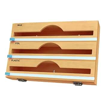 3-in-1 Wooden Wrap Cutter | Foil, Plastic & Paper Holder