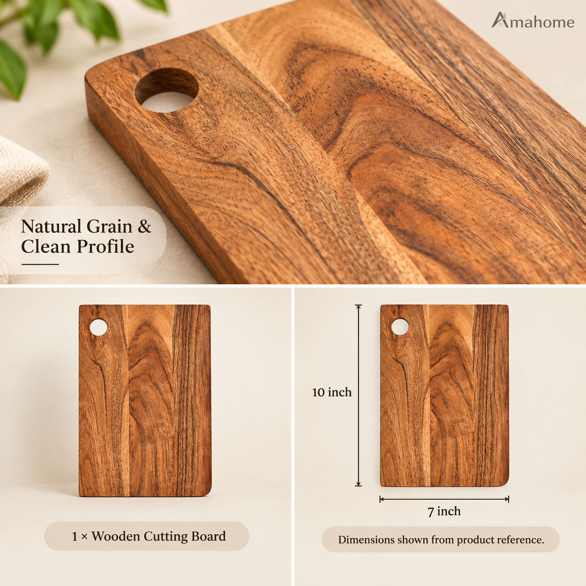 Premium Wooden Chopping Board – Natural Wood Kitchen Cutting Board