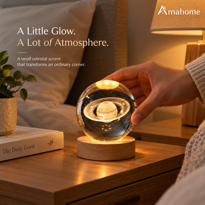 Celestial Crystal Planet Lamp – Premium LED Night Light