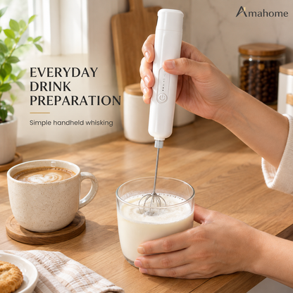 2-in-1 Rechargeable Electric Milk Frother & Egg Whisk – 3 Speed Handheld Mixer