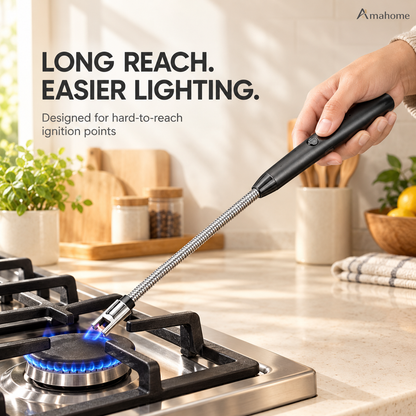 Long Reach Candle & Gas Stove Lighter – Flexible Neck Utility Igniter