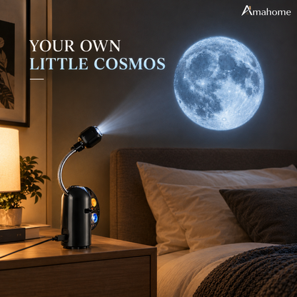 Galaxy Planet Projector Lamp – 360° Adjustable Moon & Solar System Projection Night Light