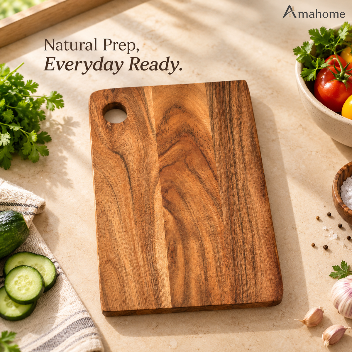 Premium Wooden Chopping Board – Natural Wood Kitchen Cutting Board