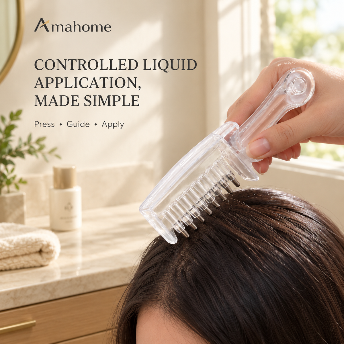 Liquid Dispensing Hair Comb – Scalp Oil Applicator & Hair Serum Distribution Comb