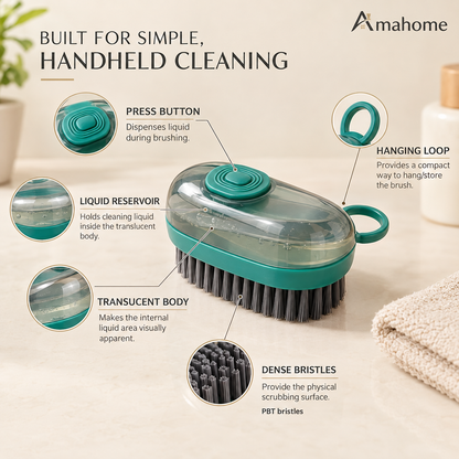 Liquid-Dispensing Cleaning Brush – Teal Scrubbing Brush