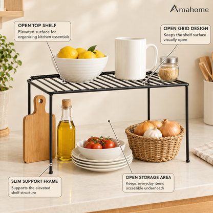 2-Tier Kitchen Storage Shelf – Space-Saving Countertop Organizer