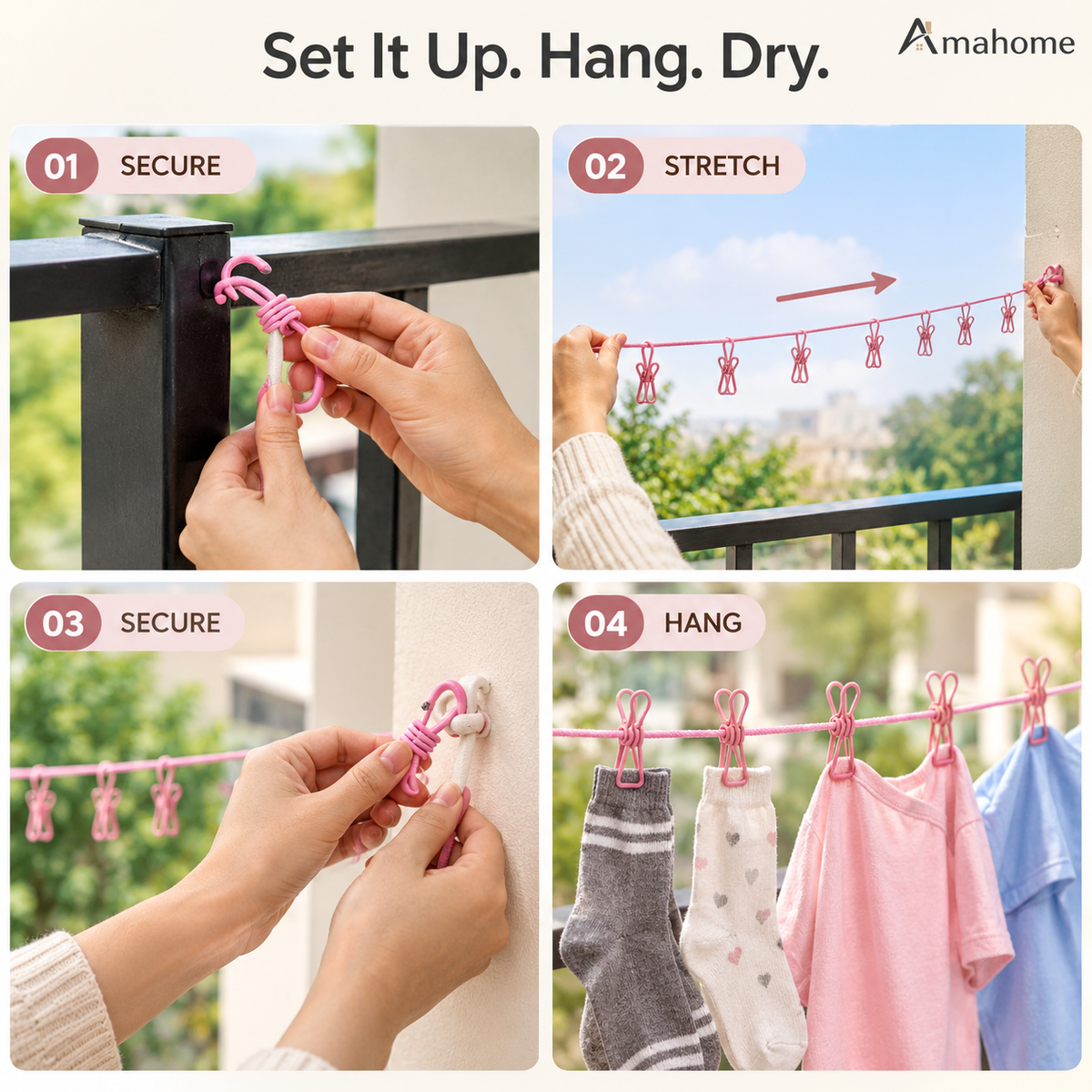 Premium 20-Clips Clothes Drying Hanger – Compact Laundry Drying Rack