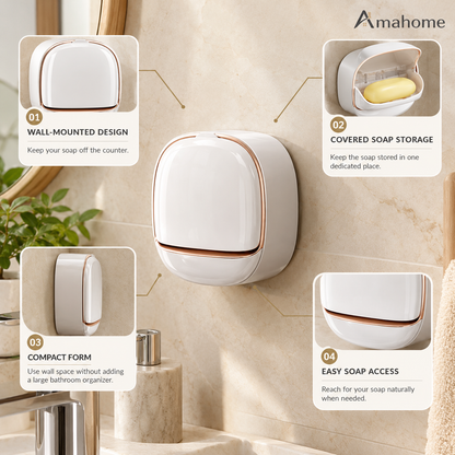 Wall-Mounted Soap Holder – Space Saving Bathroom Organizer