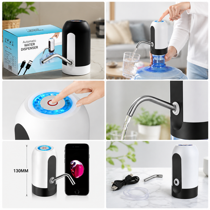 Smart Rechargeable Automatic Water Bottle Pump – One-Touch Universal 5-Gallon Dispenser