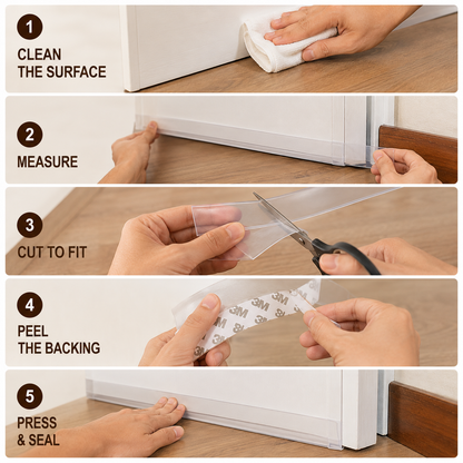 5M Silicone Door Gap Sealer Tape for Drafts, Dust & Pest Control