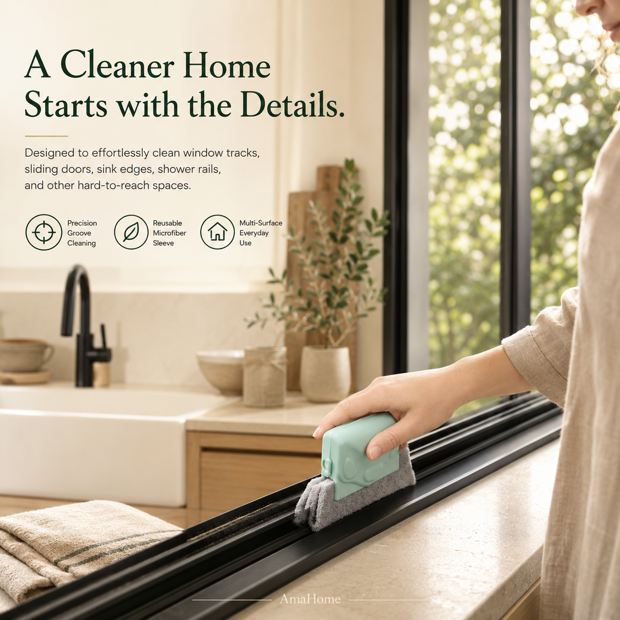 Multi-Function Window Gap Cleaning Brush