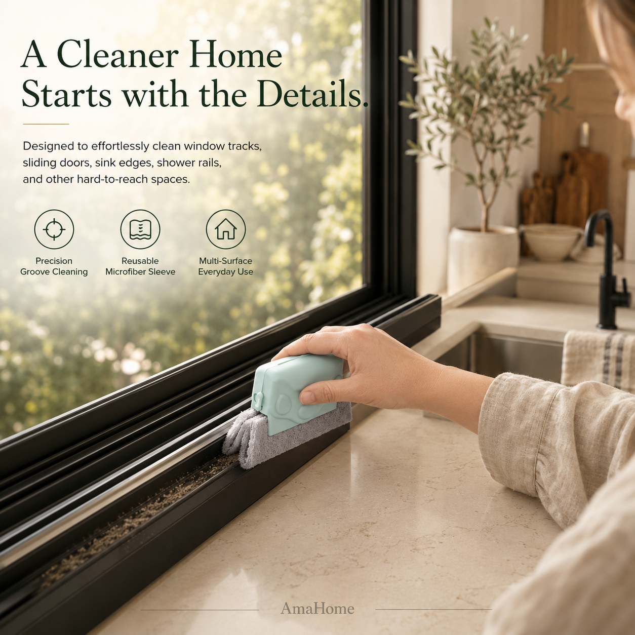 Multi-Function Window Gap Cleaning Brush