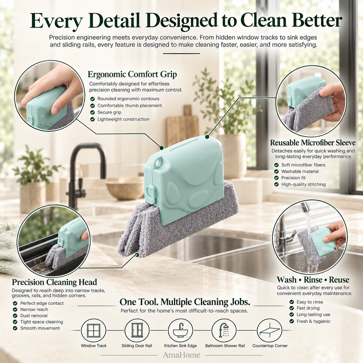 Multi-Function Window Gap Cleaning Brush