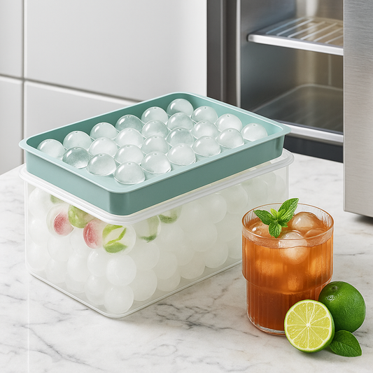 Sphere Ice Ball Maker Mold Making for Freezer with Container