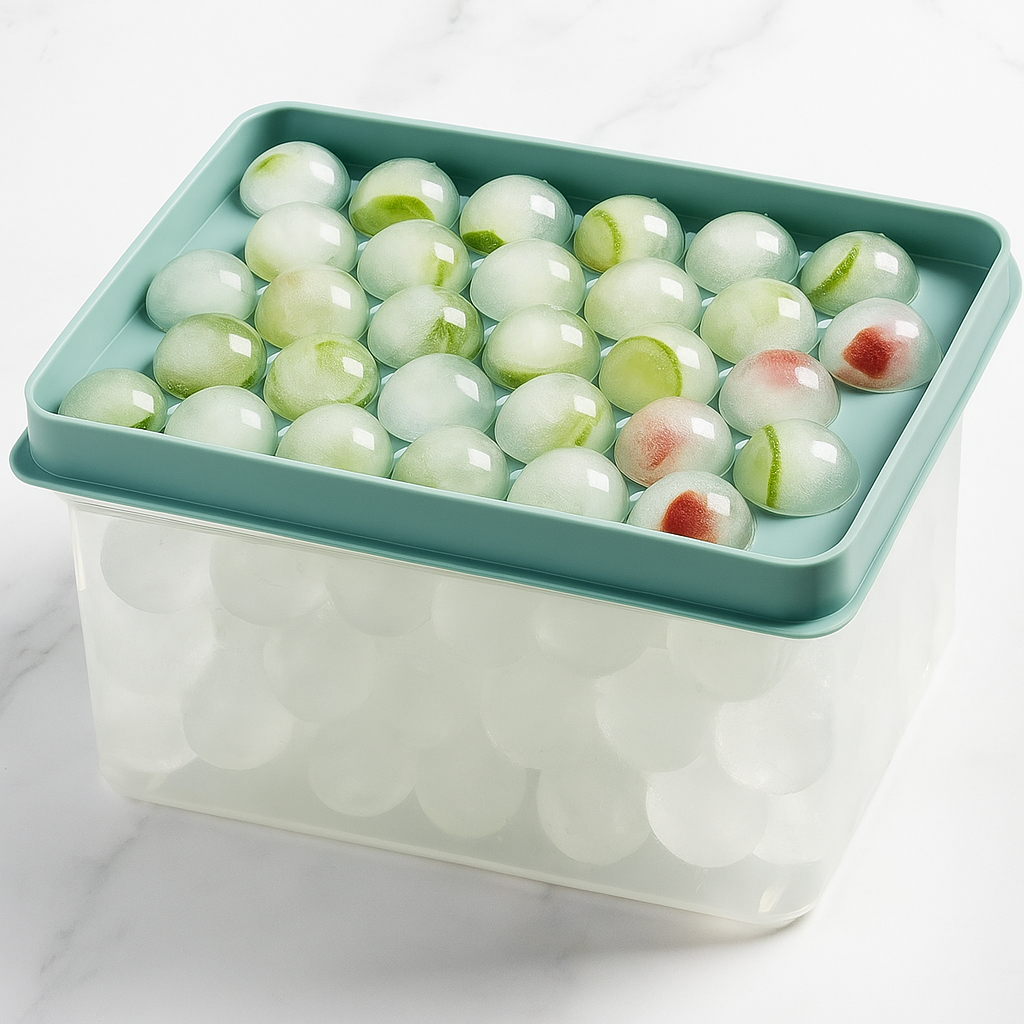 Sphere Ice Ball Maker Mold Making for Freezer with Container
