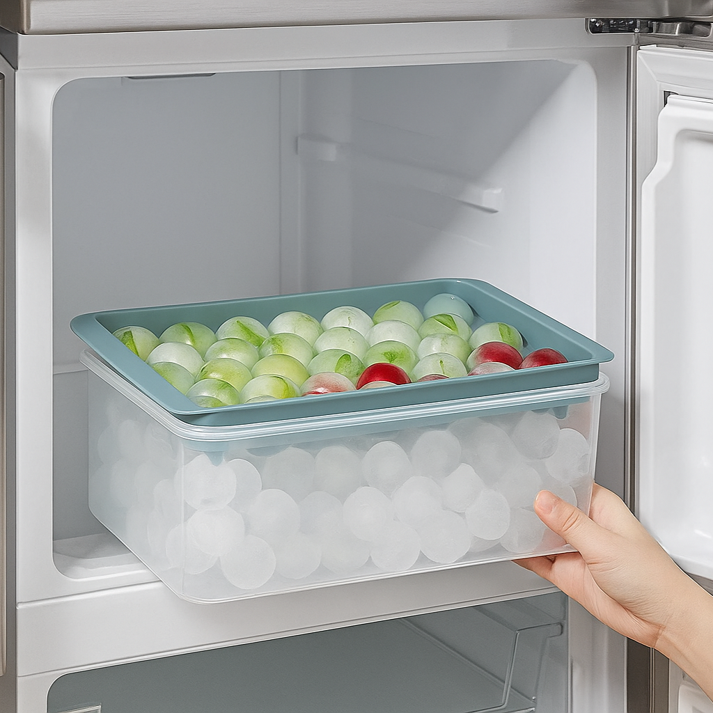 Sphere Ice Ball Maker Mold Making for Freezer with Container