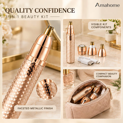 3-in-1 Precision Beauty Kit – Multi-Head Personal Grooming Trimmer