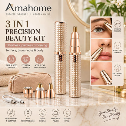 3-in-1 Precision Beauty Kit – Multi-Head Personal Grooming Trimmer