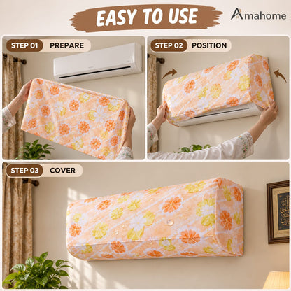 Floral Air Conditioner Cover – Decorative AC Dust Protection Cover