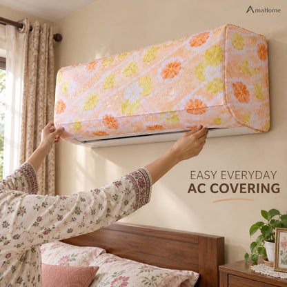 Floral Air Conditioner Cover – Decorative AC Dust Protection Cover