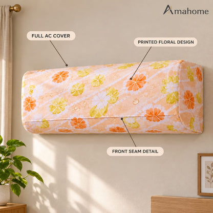 Floral Air Conditioner Cover – Decorative AC Dust Protection Cover